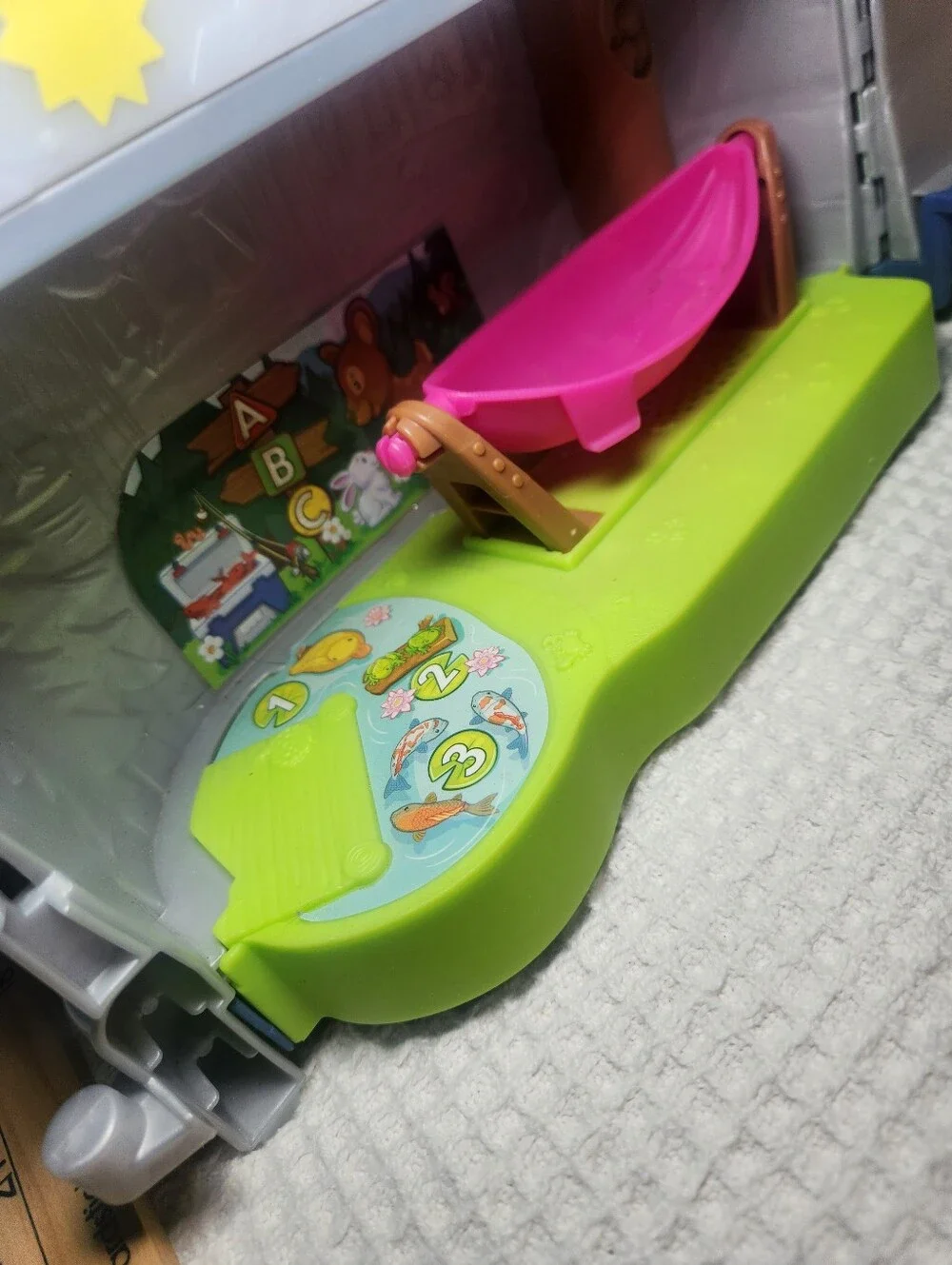 Fisher-Price Little People Camping Adventure Set Blue Car and Orange Truck 6 Pcs